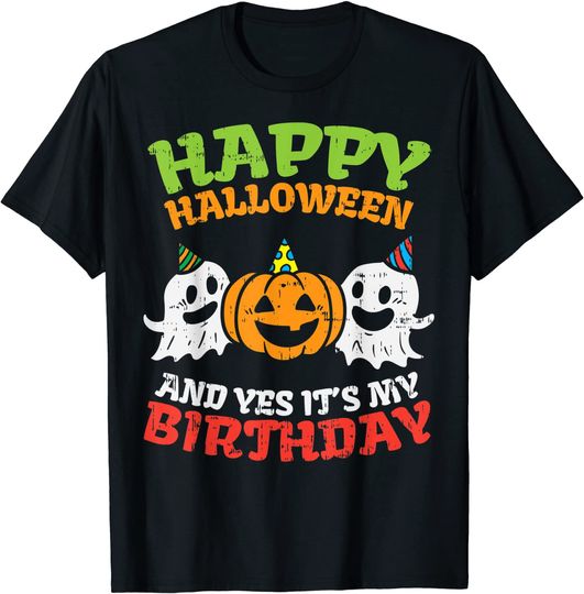 Happy Halloween It's My Birthday Born On Girl Boy Party Gift T-Shirt