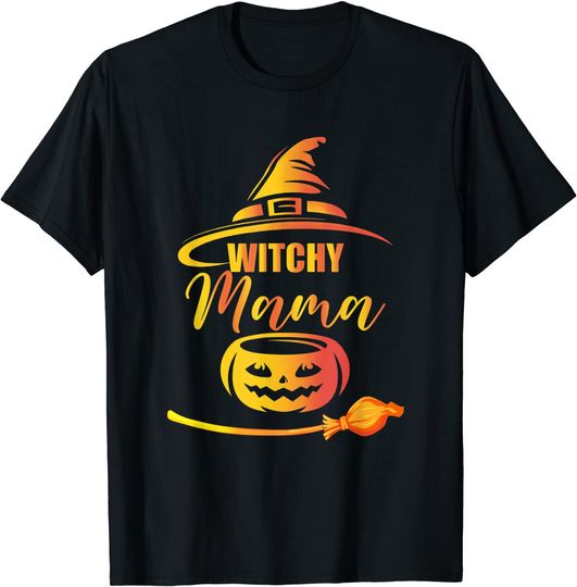 Women Witchy Mama Halloween Pumpkin Witch Mom Classic T-Shirt
