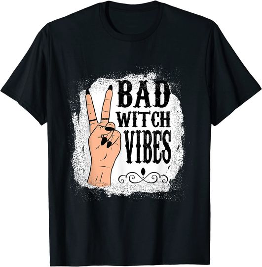Bad Witch Vibes Peace Halloween Gifts 2020 T-Shirt