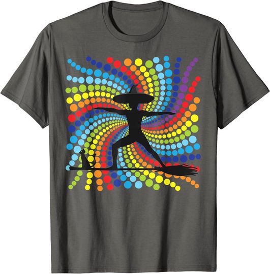 Halloween LGBT Yoga Witch Pride Hippie Rainbow T-Shirt