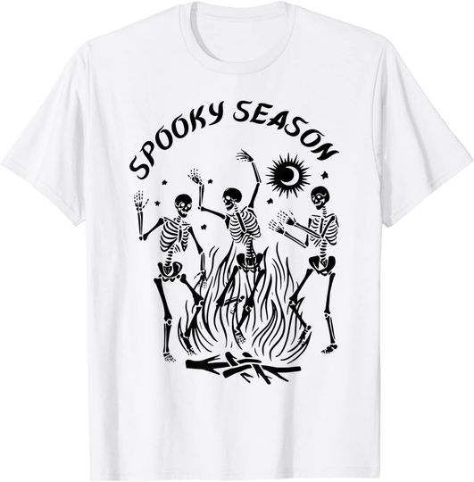 Dancing Skeleton Spooky Season Halloween T-Shirt