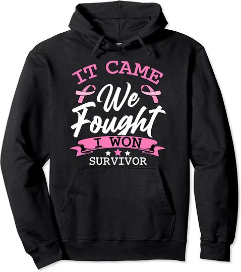 Fighter Breast Cancer Awareness Survivor Pink Recovery Mom Pullover Hoodie