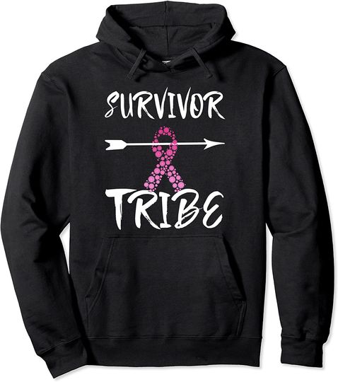 Survivor Tribe Breast Cancer Awareness Pink Ribbon Pullover Hoodie