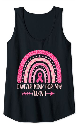Breast Cancer Rainbow Leopard I Wear Pink for My Aunt Tank Top