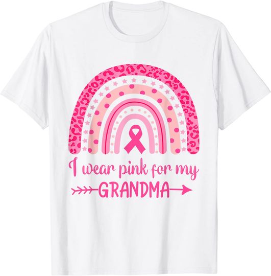 Breast Cancer Awareness Rainbow I Wear Pink for My Grandma T-Shirt