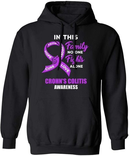 This School No One Fights Crohn's Colitis Awareness Alone Hoodie