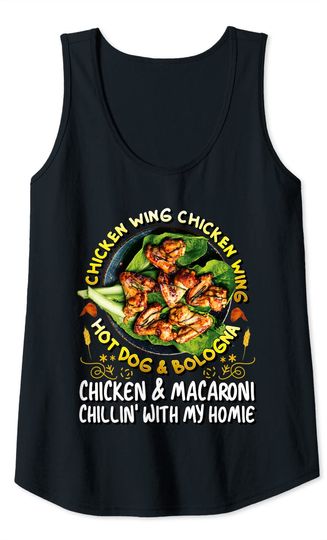 Cooked Chicken Wing Chicken Wing Hot Dog Bologna Macaroni Tank Top