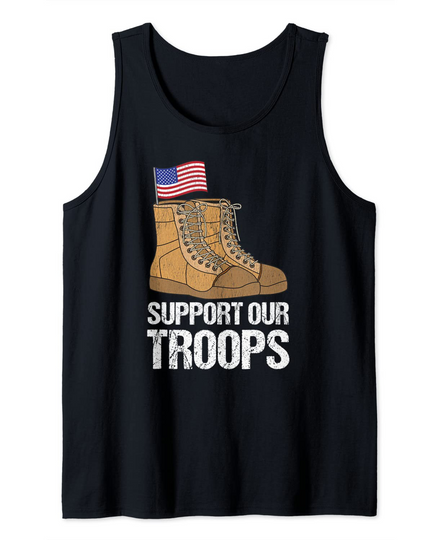 Patriotic Military Support Our Troops Tank Top