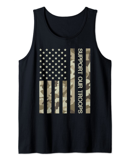 Support our Troops American Flag USA Flag Tank Top