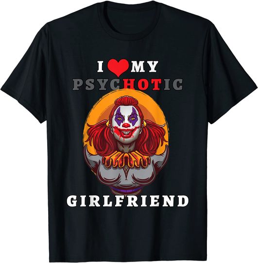 I Love My Girlfriend Horror Halloween Theme T-Shirt
