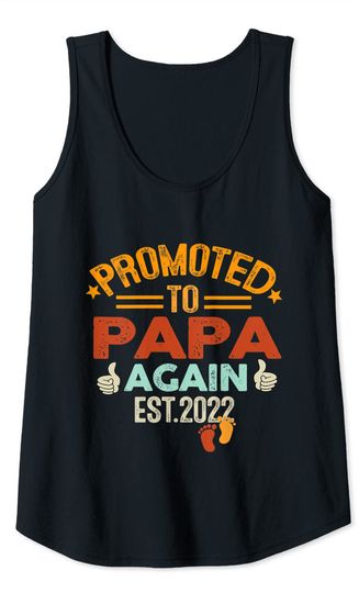 Promoted To Papa Again Est 2022 Vintage Tank Top