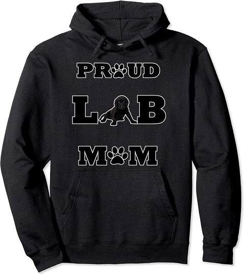 Black Lab Mom Proud Mommy Labrador Labradoodle Dog Lover Pullover Hoodie