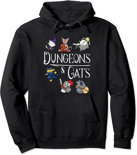 Dungeons And Cats Dragon Cat Pullover Hoodie