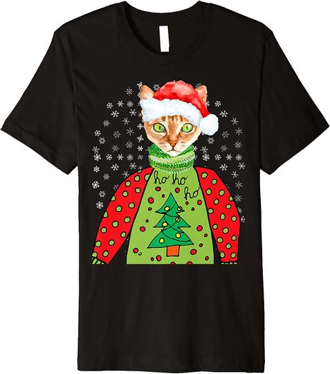 Cats Kitty Ugly Xmas Santa Funny Kitten Christmas Graphic T-Shirt