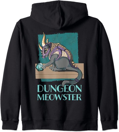 Dungeon Meowster Cat with Dragon Armor Hoodie
