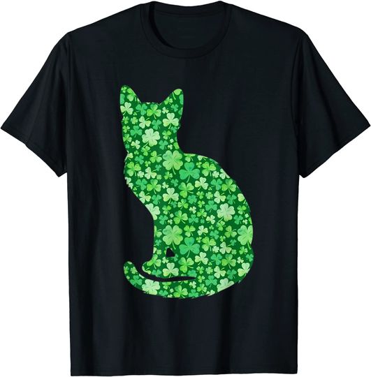 Shamrock Cat St Patrick's Day Irish Clover Kitten T-Shirt