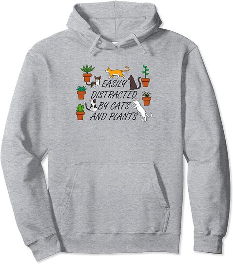 Cats and Plants Funny Gardening for Gardener Pullover Hoodie