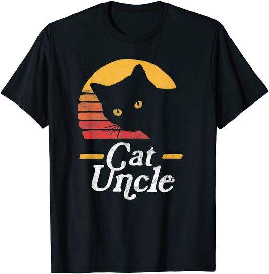 Cat Uncle Vintage 80s Style Cat Retro Distressed T-Shirt