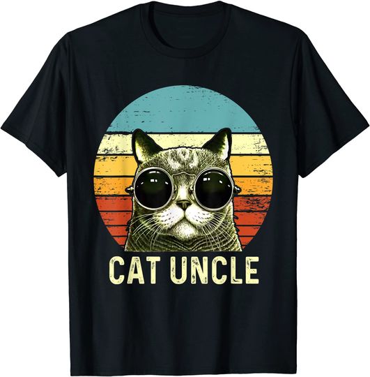 Vintage Best Cat Uncle Ever Fathers Day T-Shirt