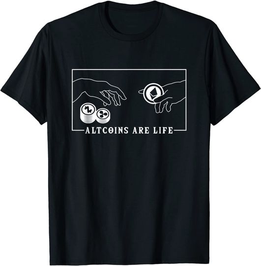 Michelangelo Creation of Adam Altcoins Wallet Cryptocurrency T-Shirt