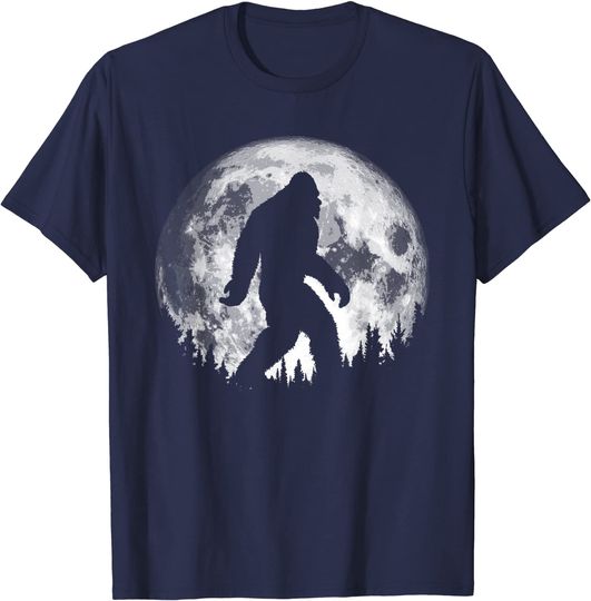 Bigfoot Night Stroll! Cool Full Moon Trees Sasquatch T-Shirt