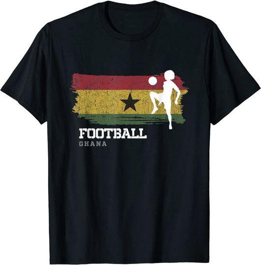Football Ghana Flag Womens Football Team Soccer Player T-Shirt