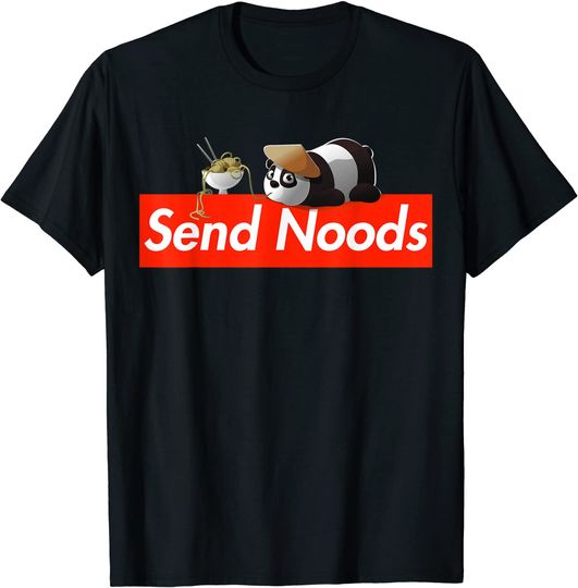 Send Noods Funny Kawaii Panda Eating Pho Ramen Soup Noodle T-Shirt
