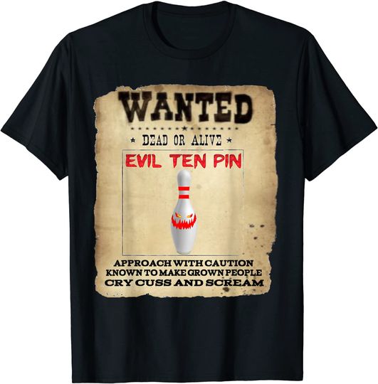 Evil Ten Pin 10 Funny Bowling Short Sleeve T Shirt
