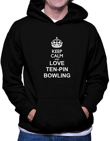 Teeburon Keep Calm and Love Ten-Pin Bowling Hoodie