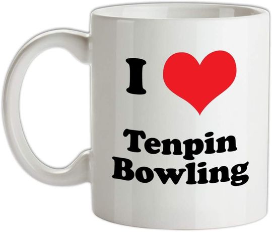 I Love Tenpin Bowling Mug - 10 Pin - Ten Pin - Bowl - Party