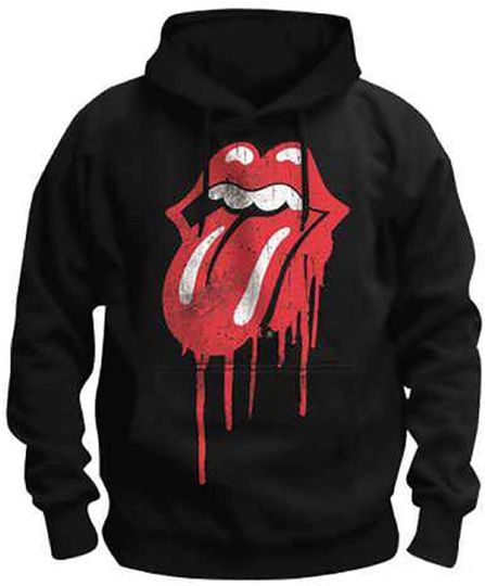 Rolling Stones Drippin Tongue Black Pullover Hoodie