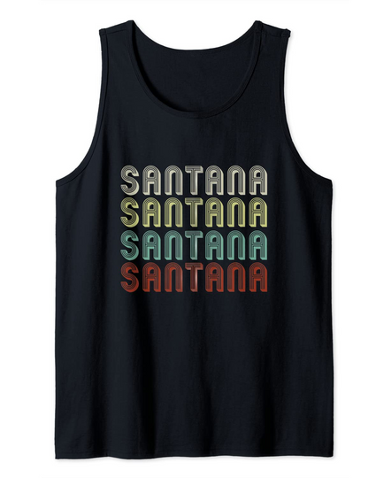 Name Is Santana In Retro Vintage Disco Funny Personalized Tank Top