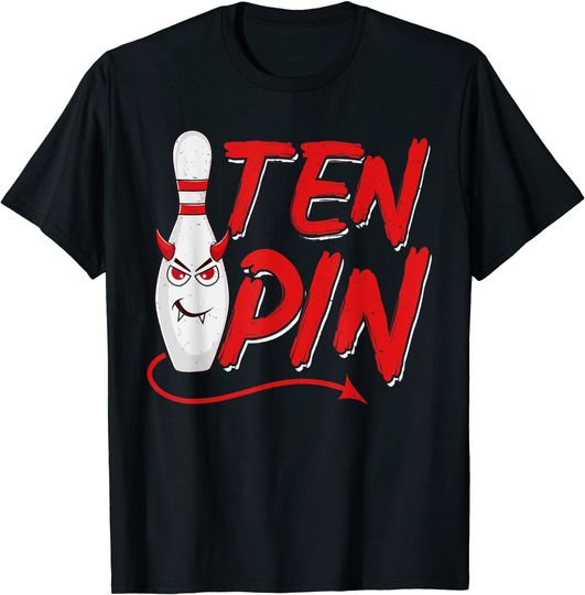 Funny Evil Ten Pin Shirt Strike Spare Bowling TShirt