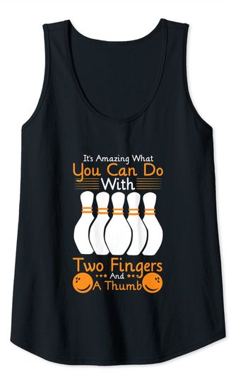 Bowler Two Fingers And Thumb Bowling Tank Top