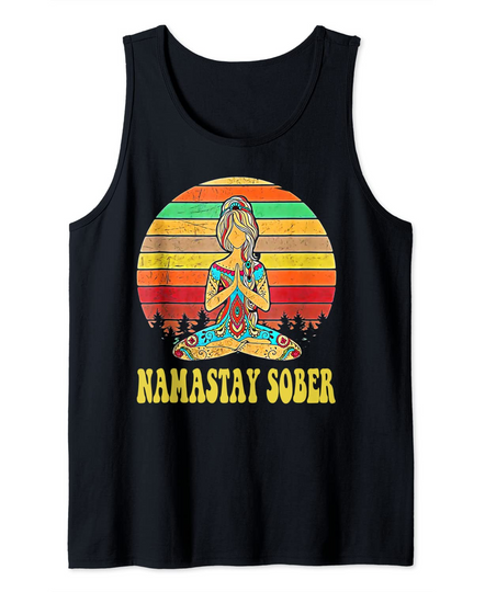Namastay Sober NA AA 12 Step Recovery Narcotics Anonymous Tank Top