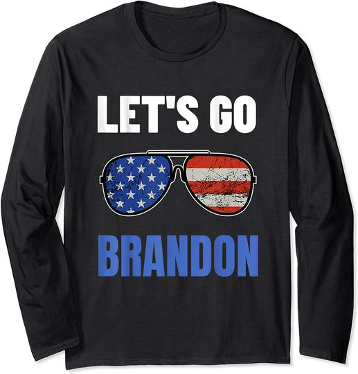 Let's Go Brandon USA Flag Sunglasses Long Sleeve