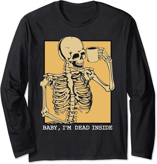 Grunge Skeleton Coffee Cup Mug Coffeedrinkers Skull Dead Long Sleeve