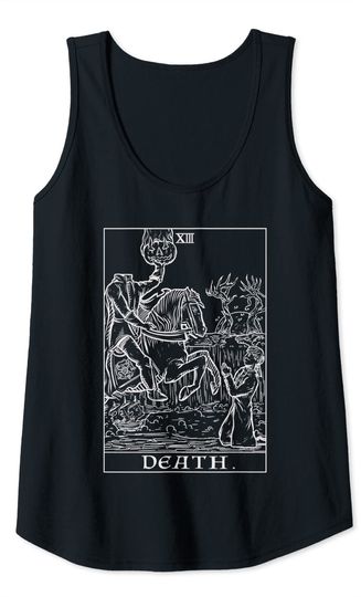 Death Tarot Card Headless Horseman Gothic Halloween Horror Tank Top