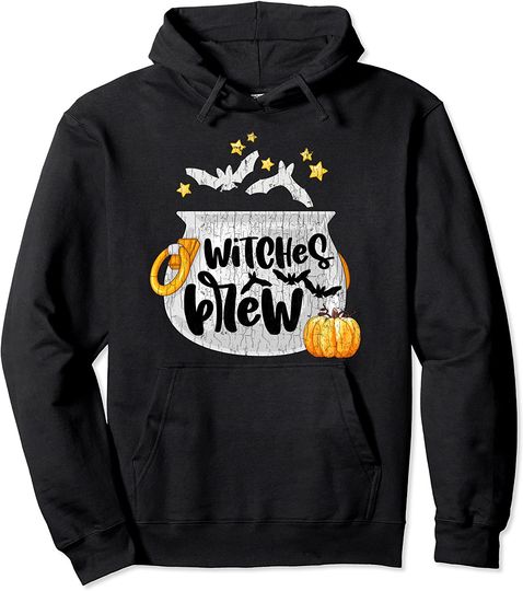 Witches Brew Funny Halloween Pumpkin Autumn Graphic Pullover Hoodie
