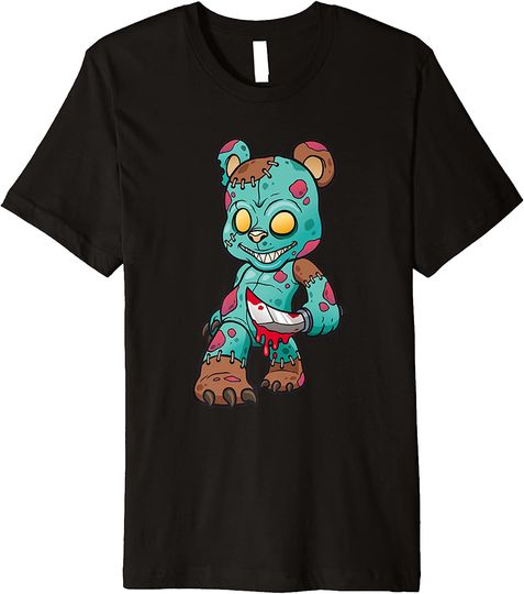 Teddy Bear Zombie Funny Halloween Christmas Scary Premium T-Shirt