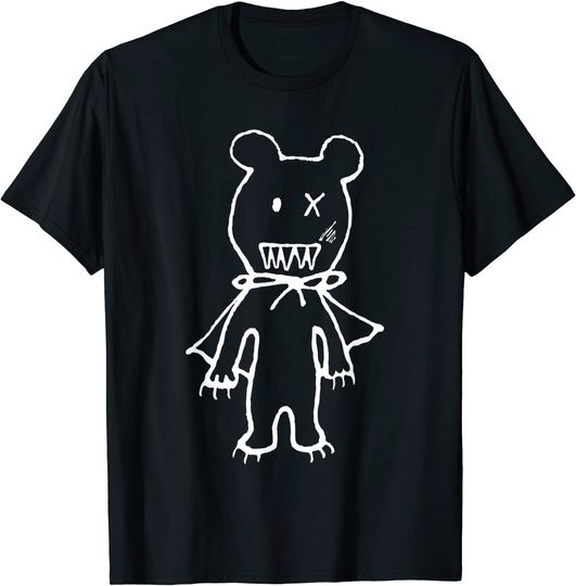 Cute Scary Bear Monster With Cape Doodle Drawing Halloween T-Shirt