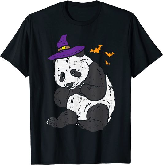 Scare Bear Panda Bear Witch Hat Cute Halloween T-Shirt