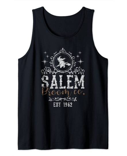 Witches Salem Broom Company Grunge Halloween  Witch Tank Top