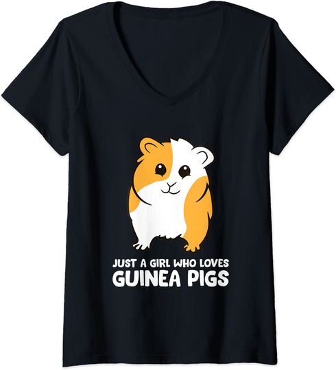 Just a Girl Who Loves Guinea Pigs V-Neck T-Shirt