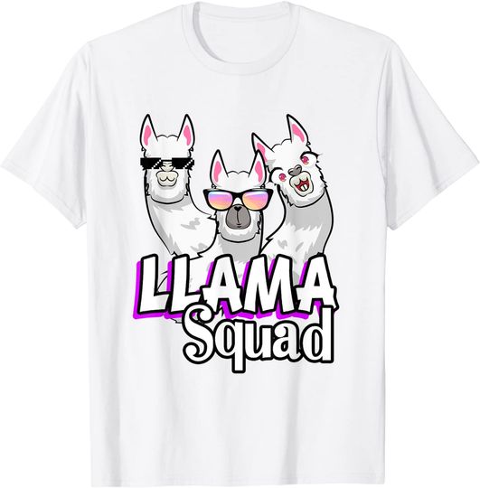 Vintage Llama Squad Retro 80s Style Llama Animal Lover Cute T-Shirt