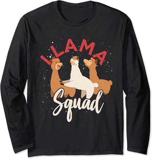 Funny Llama Animal Lover Alpaca Squad Llama Long Sleeve T-Shirt