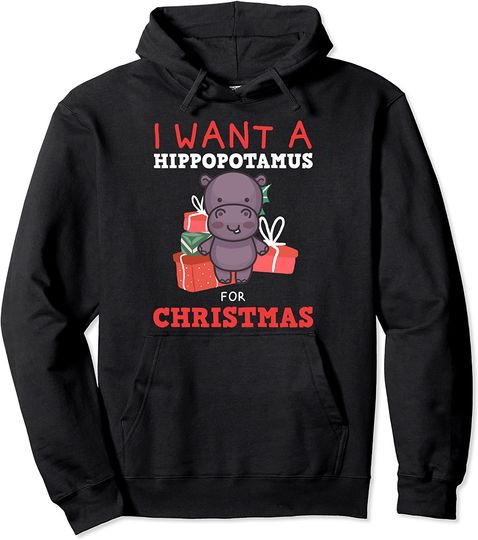 I Want A Hippopotamus For Christmas Pullover Hoodie