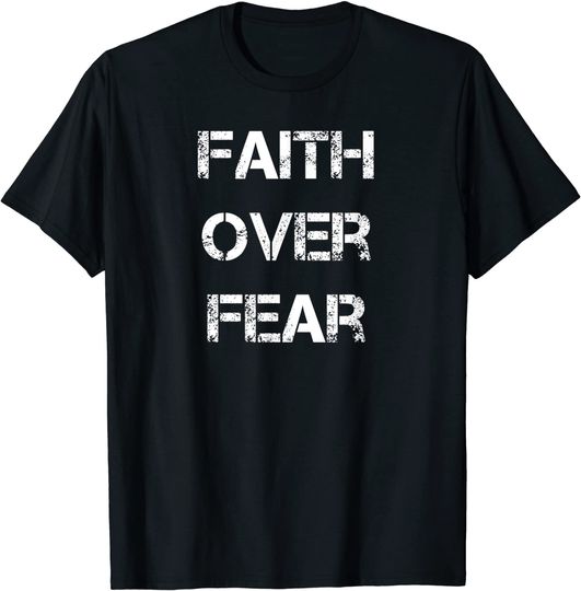 Faith over Fear Men's gym workout Inspirational T shirt gift
