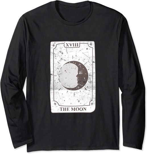Gothic Witch Tarot Card Design The Moon Kawaii Goth Witchy Long Sleeve
