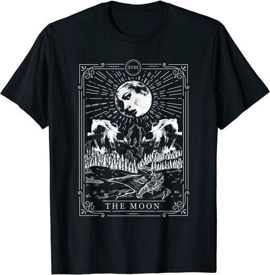 The Moon Vintage Tarot Card Magic Occult Supernatural T-Shirt